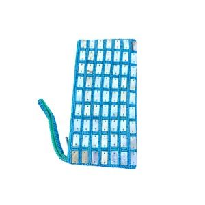 Turquoise Blue Beaded Single Strap Clutch Handbag